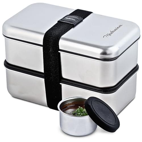 Modaniam Leak Proof Stainless Steel Bento Box, Stainless Steel Lunch Box For Adults, Metal Bento Box, Japanese Lunch Container, Large With Compartment, Korean Bentobox, Non Toxic, Microwave Safe