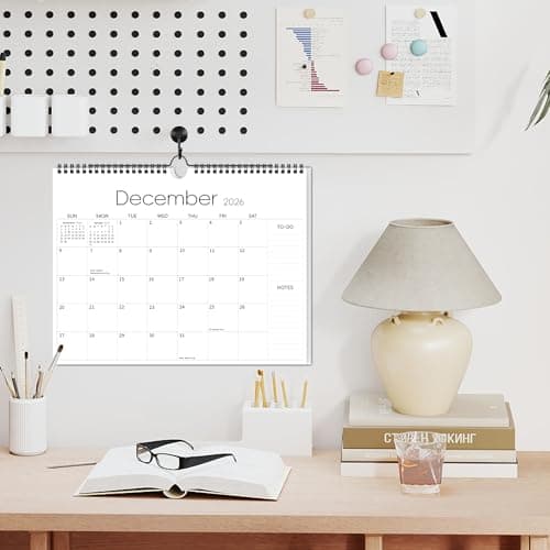 Aesthetic Wall Calendar 2025-2026, 17 Monthly Horizontal Hanging Calendar from August 2025 to December 2026, 14.5" x 11.5" Minimalist Modern & Simple Paper Wall Calendar for School, Home, Office 7