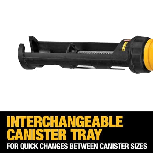 DEWALT 20V MAX Caulking Gun, Cordless, 10oz, Variable Speed Trigger, Interchangeable Canister Trays, Bare Tool Only (DCE560B) 6