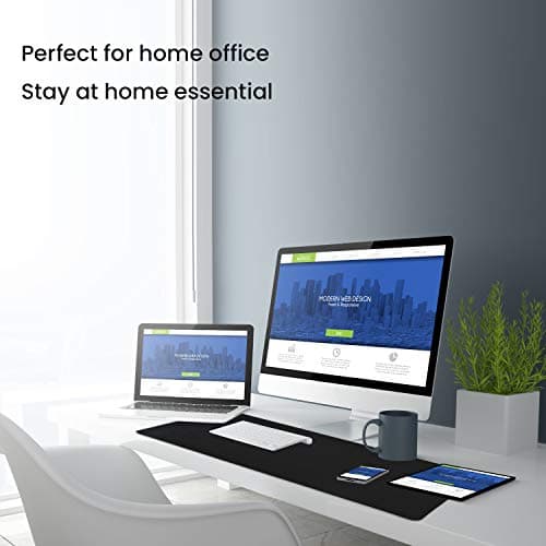 TEDNETGO Large Gaming Mouse Pad, Waterproof Extra Large Big Mouse Pad with Stitched Edge, XXL Non-Slip Black Computer Long Mousepad Desk Mat for Gamer, Office & Home, Black 7