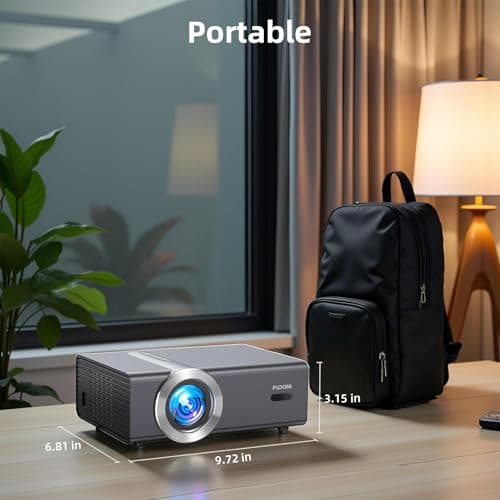 [Electric Focus/Auto Keystone] Projector with WiFi and Bluetooth, Native 1080P 4K Supported,FUDONI Outdoor Movie Projector for Home Theater UP to 300", for iOS/Android/Laptop/TV Stick/HDMI/USB 9