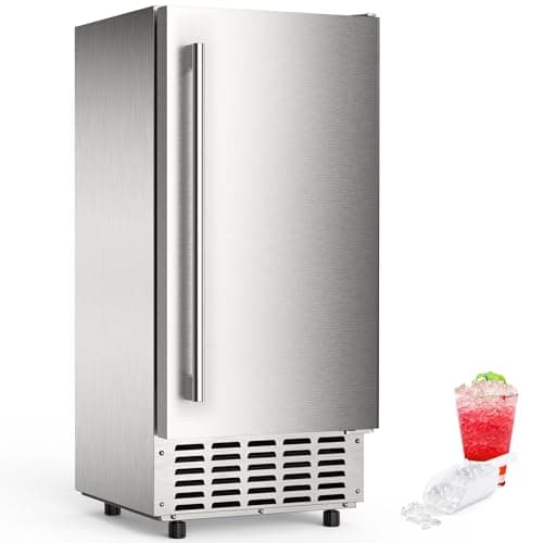 Electactic Nugget Ice Maker Machine, Under Counter Ice Machine,Stainless Steel Built-in Freestanding Ice Maker,66Lbs/Day,LCD Panel/Self-Clean/24H Timer,for Home Kitchen Office Bar Party