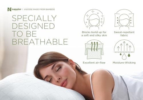 Nappler Cooling Pillow for hot Sleepers - Bed Pillows King Size Premium Set of 2 - Supportive Breathable Adjustable Shredded Memory Foam - Medium to Firm Pillows for Back, Stomach & Side Sleepers 6