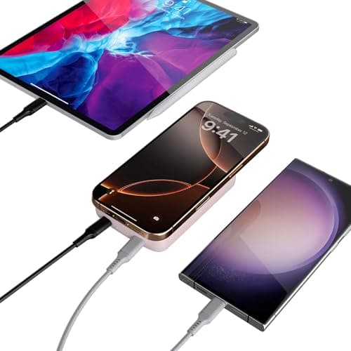 Casely Power Pod Max | Battery Pack Compatible with MagSafe | Light Pink | MagSafe Charger for iPhone 10,000 mAh 9