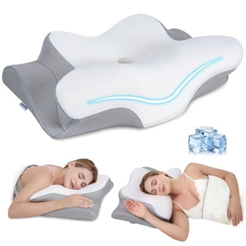 PAYHUIN Cervical Neck Pillow Neck Support Pillow for Side Sleepers White