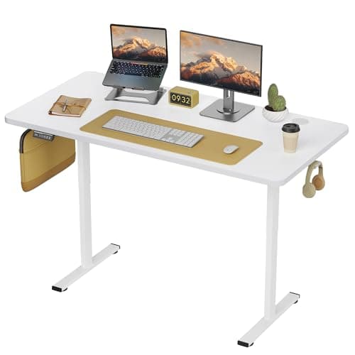 Simple Deluxe Electric Standing Desk, Adjustable Height Stand up Desk, 24x40 Inches Sit Stand up Desk with Cable Management, Memory Computer Home Office Desk, White