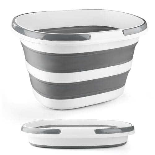 Collapsible Mop Bucket with Handle for Cleaning, 16L(4.2 Gallon) Silicone Square Mopping Bucket for Windows Cleaning or Car Washing, Cleaning Supplies Organizer Plastic Bucket for Storage