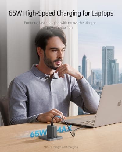 CUKTECH 65W USB C Charger+65W 20000mAh Power Bank Combo, 3-Port Compact and Foldable Fast Charger Block, Fast Charging Battery Pack for iPhone 16/15, Samsung Galaxy, Google Pixel, and More 7