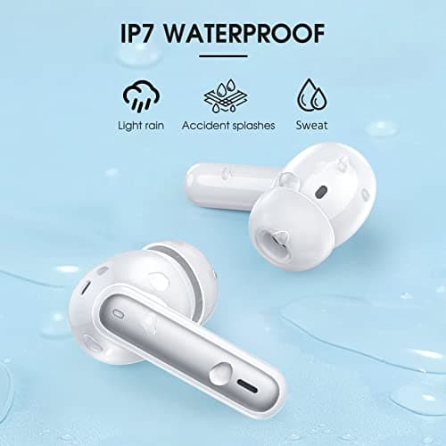 Wireless Earbuds Bluetooth 5.3 Headphones 40Hrs Playtime with LED Display for iphone and Android, Wireless earphones Deep Bass and Noise cancelling Bluetooth Ear Buds with IPX7 Waterproof, Fast Charge 6