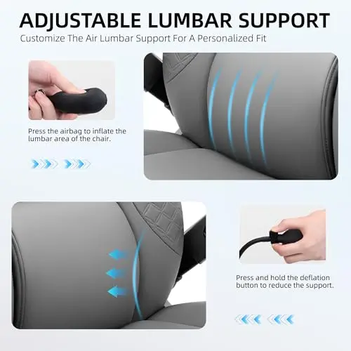 Office Chair, 5D Flip Arm Ergonomic Desk Chair with Adjustable Lumbar Support for Back Pain, Extra Wide 500LBS Comfy Big and Tall Office Chair, Executive Leather Computer Game Chair for Heavy People 5