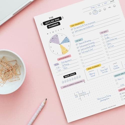 ThreeKin Let's Do This Daily Planner - 8.5"x11", 50 Tear-Off Sheets, Motivational Design, Goal Setting, Time Management, To-Do Lists, Productivity Organizer, Perfect for Home, Office, Students, Work 6
