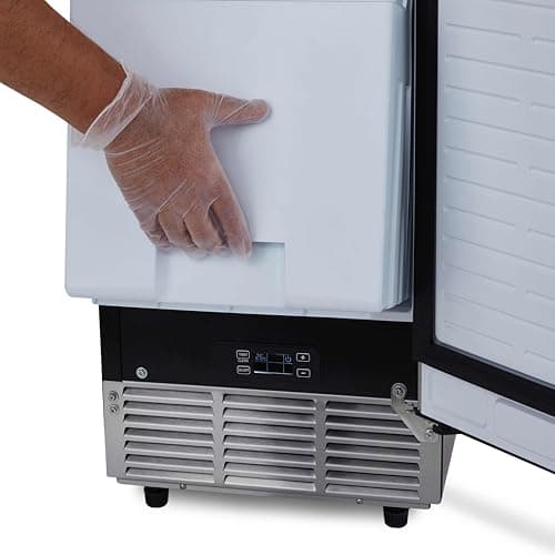 Newair 15" Commercial Nugget Ice Maker | Freestanding or Built-in Under Counter Ice Maker with 80 lbs/Day Production | for Home Bar, Kitchen & Restaurant Use | Stainless Steel 15