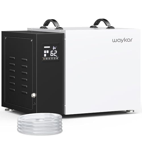 Waykar 158 Pint Commercial Dehumidifier with Pump and Drain Hose for Crawl Spaces, Basements, Ducted Industrial Use, and Water Damage Unit, for Spaces up to 7500 Square Feet, Smart Humidity Control