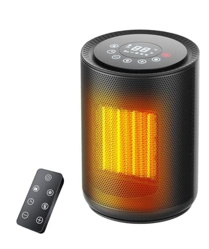 ZAFRO Space Heater for Indoor Use, Portable Electric Heaters with Digital Display and Remote, 2025 Upgraded, 24H Timer, 5 Mode, Thermostat, 1500W PTC Ceramic Fast Heat Safety for Home Office Bedroom