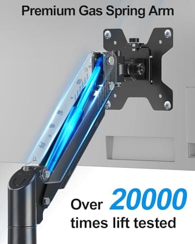 Single Monitor Arm Fits up to 32 Inch, Desk Mount Holds 4.4-19.8lbs Computer Screen, Full Motion Gas Spring, VESA Mount 75x75, 100x100, Freelift 6