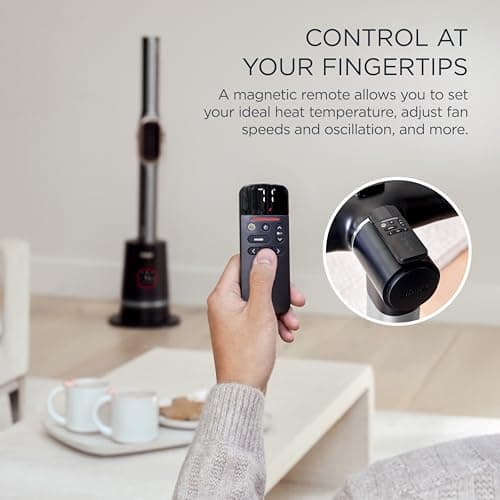 Shark TurboBlade Cool + Heat – 2-in-1 Bladeless Tower Fan & Space Heater for Customizable Year-Round Indoor Use, Bedroom, Living Room, & Office | Powerful Cooling + Rapid Room Heating, Charcoal, TH202 9