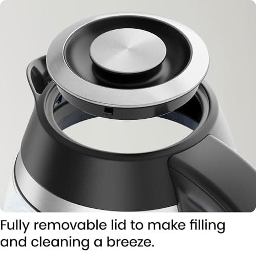 Chefman Electric Kettle, 1.8L 1500W, Hot Water Boiler, Removable Lid for Easy Cleaning, Auto Shut Off, Boil-Dry Protection, Stainless Steel Filter, BPA Free, Borosilicate Glass Electric Tea Kettle 5