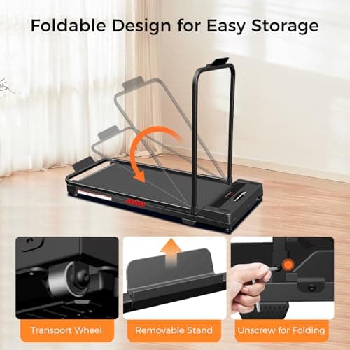 ApexNexus Walking Pad Treadmill for Office Home, 3.0HP Quiet Folding Treadmills with 300 LBS Weight Capacity, Walking Pad with Handle Bar, Portable Under Desk Treadmill with Remote Control 4