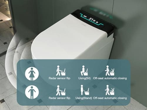 MEJE #001U-Electronic Bidet Seat for Elongated Toilets with Remote Control,Auto Open and Close,Temperature Display Heated Toilet Seat,Warm Air Dryer and Temp Controlled Wash Functions (White) 3