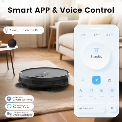 AIRROBO Robot Vacuums with 2800Pa Suction, 3-inch Slim Body, Gyroscope Navigation, Remote & App Control, 600ML Dustbin, Automatic Recharge – Ideal Robot Vacuums Cleaner for Homes 6