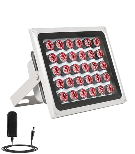 Lonnky IR Illuminators 30 LEDs 850nm Long Range Illuminator Up to 330ft/100m 90 Degree Wide Angle Infrared Flood Light IP67 Waterproof for Security Camera IR Light Indoor&Outdoor