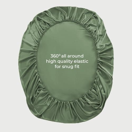 LINENWALAS Fitted Sheet Only Viscose Derived from Bamboo, Bottom Sheet for King Size Bed – 16” Deep Pocket, All Around Snug Fit – Cooling, Breathable, Soft, Hypoallergenic (Avocado Green, King) 5