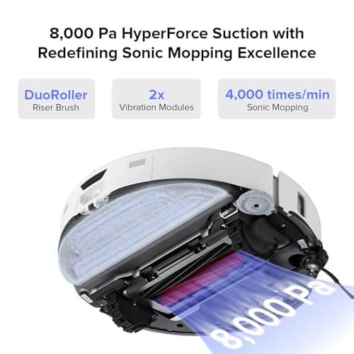 roborock S8 Max Ultra with Auto Water Refilling and Drainage System Robot Vacuum and Mop, FlexiArm Design, Smart Dirt Detection, Self-Emptying, 8000Pa Suction for Various Floors, Pet Hair, White 6