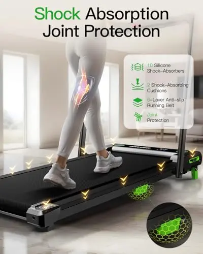 Akluer Walking Pad Treadmill, 330lbs Capacity, Compact Walking Pad, 2.5HP Desk Treadmills, 45dB Silent Operation, Foldable Treadmill with Remote Control, for Home Office 6