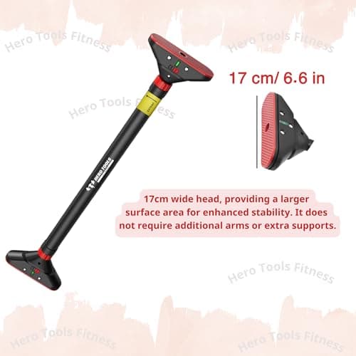 LADER Pull Up Bar for Doorway, Chin Up Bar Upper Body Workout No Screw Installation for Home Gym Exercise Fitness with Level Meter and Adjustable Width, up to 440lbs (Black) 7