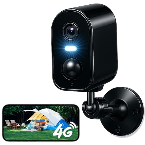 KKB No WiFi Security Camera, 4G LTE Cellular Security Cameras with Built-in Virtual SIM Card, 2K Wireless Indoor Outdoor Battery Camera Without Internet, PIR Motion Detection, Color Night Vision