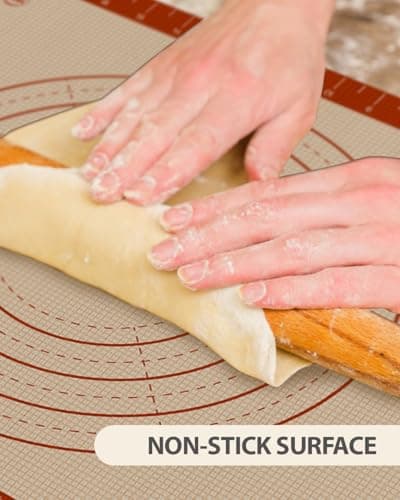 Silicone Baking Mat, 24" x 16" Baking Mat, Pastry Rolling Sourdough Baking Mat Supplies for Making Pizza, Pie, Cookies, Bread 5