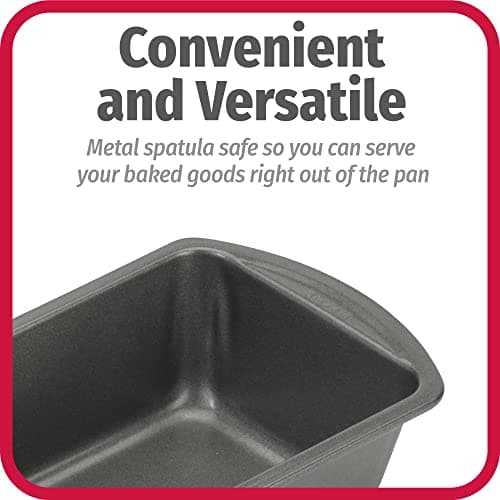 GoodCook Nonstick Loaf Pan Heavy-Duty Steel Bakeware with Easy-Clean Non-Stick Coating, Oven & Dishwasher Safe Pan for Meatloaf Breads Cakes Brownies Lasagnas Casseroles & More, 8 x 4-Inch, Gray 5