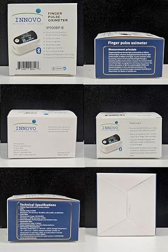 Innovo FSA/HSA Eligible iP900BP-B Fingertip Pulse Oximeter, Blood Oxygen Monitor with Free App, Plethysmograph, and Perfusion Index (with Bluetooth) 8