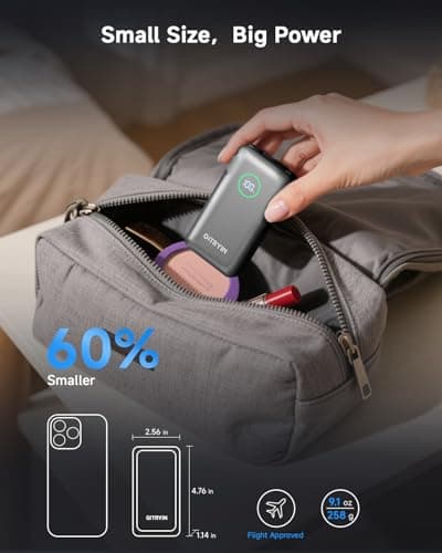 Portable Charger with Built in 25.6in Retractable Cable and Wall Plug, 10000mAh USB C Travel Power Bank, 35W Fast Charging Battery Pack Compatible with iPhone 16 15 14 13 Samsung Android Phone etc 6