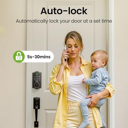 GHome Smart KD30B Deadbolt Lock with Keypad Fingerprint Keyless Entry Door Locks for Front Doors with APP Control Auto Lock for Home Rental House Apartment 8