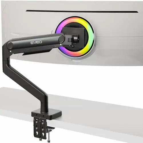 Samsung Odyssey G9 Premium Ultrawide Monitor Arm - 49" Curved Ultrawide Mount, Heavy Duty, Adjustable Height, Max VESA 100x100, Black
