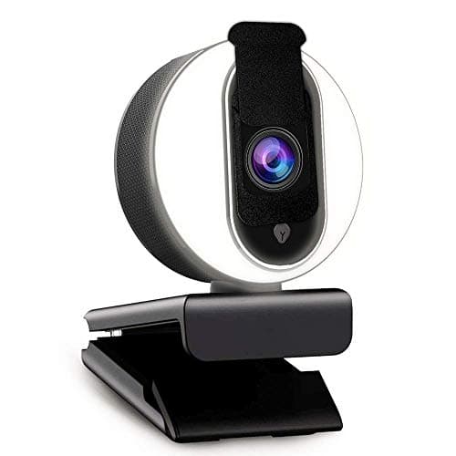 NexiGo N680E 1080P Webcam with Ring Light, Privacy Cover and Dual Microphone, Advanced Auto-Focus, Adjustable Brightness, Streaming Web Camera for Zoom Skype Facetime, PC Mac Laptop Desktop (Renewed)