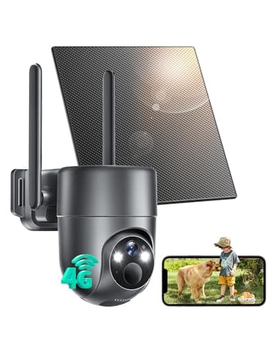 LIWAN 4G LTE Cellular Security Camera Outdoor Wireless, Security Camera No WiFi Need, Off Grid Cameras Solar Powered for Home Security with SIM Card, 2K Color Night Vision, 360° View, PIR Sensor, Gray