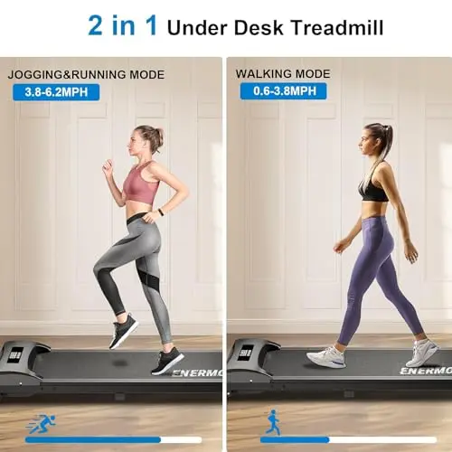 Under Desk Treadmill, Mini Walking Pad with Remote Control & LED Display, Compact Walking Pad with 265 lbs Weight Capacity, Mini Portable Treadmill, for Apartment & Home 6