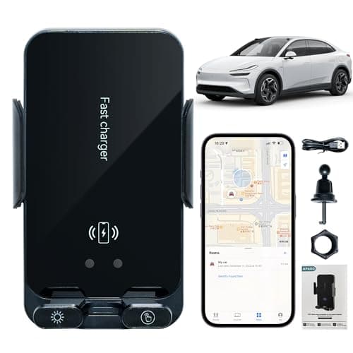 SurPonzin Car Mount Wireless Charger 15W Fast Charging Compatible with iPhone, Find My Supported MFi Certified Anti-Lost Air Vent Holder with Auto-Sensing & 360° Rotation