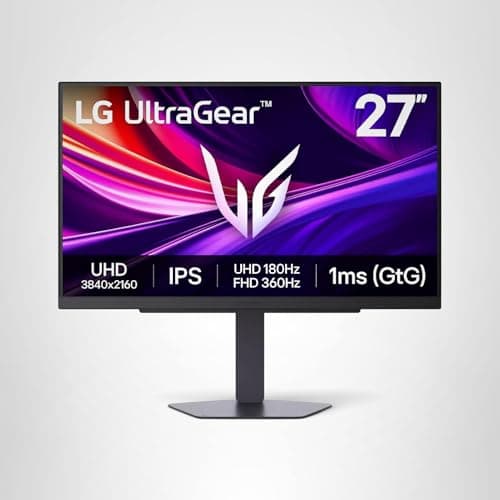 LG 27G810A-B 27-inch Ultragear 4K UHD (3840 x 2160) IPS Gaming Monitor, Dual Mode UHD 180Hz or FHD 360Hz, 1ms, NVIDIA G-Sync, AMD FreeSync Premium, VESA DisplayHDR 400, HDMI 2.1, Black 23