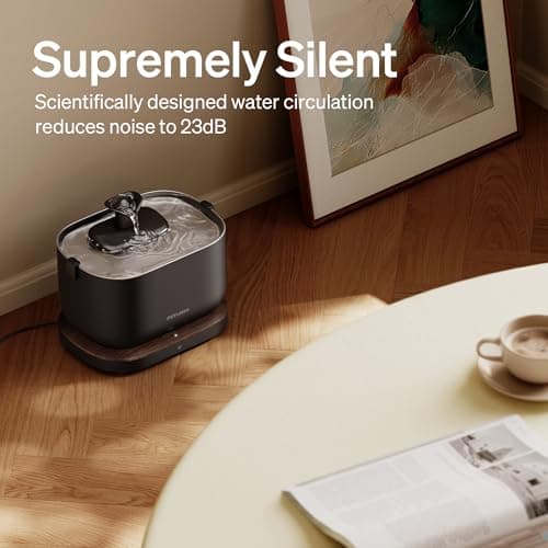 PETLIBRO Cat Water Fountain, App Monitoring Pet Fountains for Cats Indoor with Stainless Steel Tray, 2.5L/84oz Dockstream Automatic Water Dispenser for Drinking, 2.4G Wi-Fi Smart Bowl Inside 7