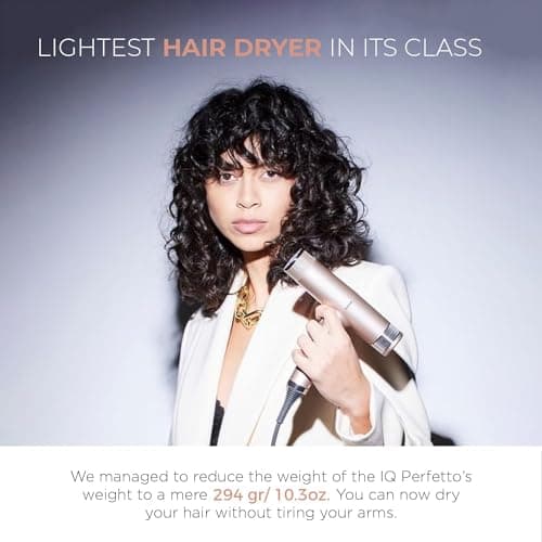 IQ2 | IQ Perfetto | Professional Hair Dryer | by Ga.Ma Italy | 2022 Update | Auto Standby | Turbo 120.000 RPM | Rose Gold 8