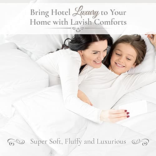 Down Alternative Comforter King Size - Fluffy Duvet Insert - Premium Plush All Season - Luxury Breathable Hotel Cooling Comforter - King, White, 104x86 inches - Comes Compressed Packaging 8