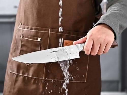 AOKEDA 16-Piece Kitchen Knife Set with Block, with Kitchen Shears and Sharpener, High Carbon German Steel(Natural Wenge) 6