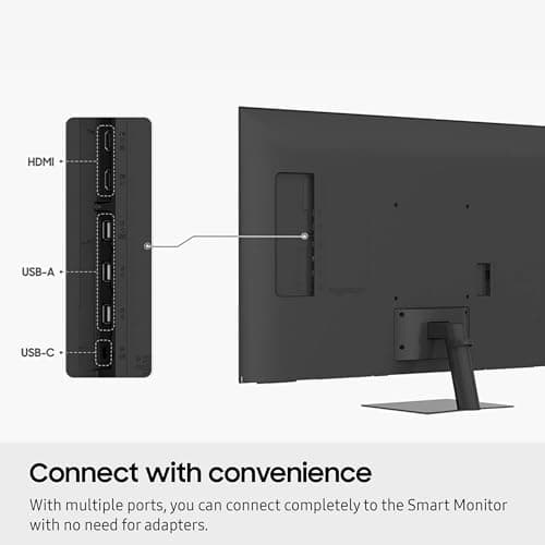 SAMSUNG 43-Inch M7 (M70D) Series 4K UHD Smart Monitor, Speakers, HDR10, USB-C, Multiple Ports, Gaming Hub, SolarCell Remote, Vision Accessibility Tools, LS43DM702UNXGO, Black 6