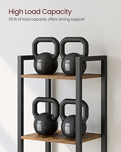 VASAGLE 6-Tier Bookshelf, Bookcase with Steel Frame, Book Shelf for Living Room, Home Office, Study, 11.8 x 15.7 x 73.2 Inches, Industrial Style, Rustic Brown and Ink Black ULLS101B01 7