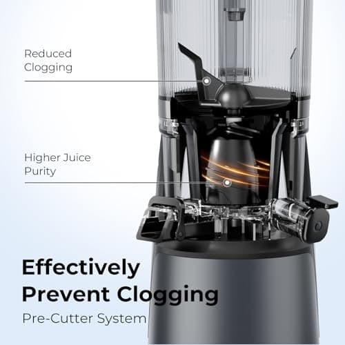 EanOruus Juicer Machines, 3-in-1 Cold Press Juicer with 6.5" Extra Large Chute, 100oz Large Capacity, AC Motor, Makes Juice, Nut Milk & Sorbet, Premium Gray 7