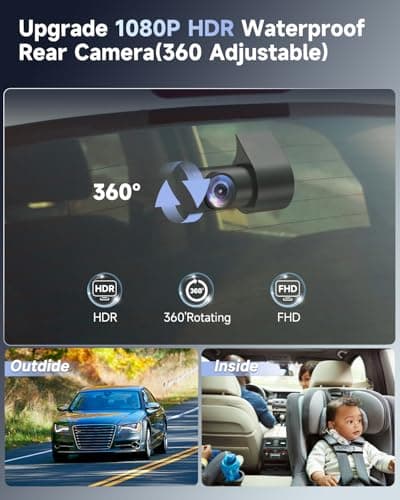 OVAMAN F8 Car Camera Dash Cam Front and Rear, 4K+1080P 170° Wide Angle Dual Dash Camera for Cars with 64GB Card,Wireless 5G WiFi&App Control,WDR/HDR Night Vision, 24H Parking Mode,Loop Recording 8