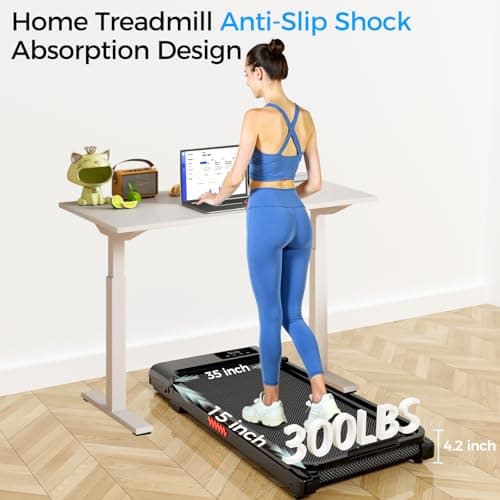 Walking Pad, 3.0HP Walking Pad Treadmill with Handle Bar, 3 in 1 Portable Under Desk Treadmills for Home,Foldable Treadmill for Small Space,Compact Home Treadmills with Remote Control,300LBS Capacity 7
